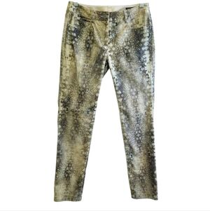 GEORGES RECH PARIS  Reptile Patterned Corduroy Ankle/ Cropped Jeans Size 36 EU